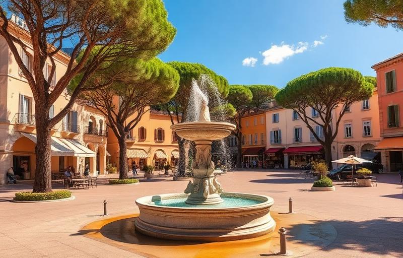 Fontaine et façades du centre d'Aix-en-Provence